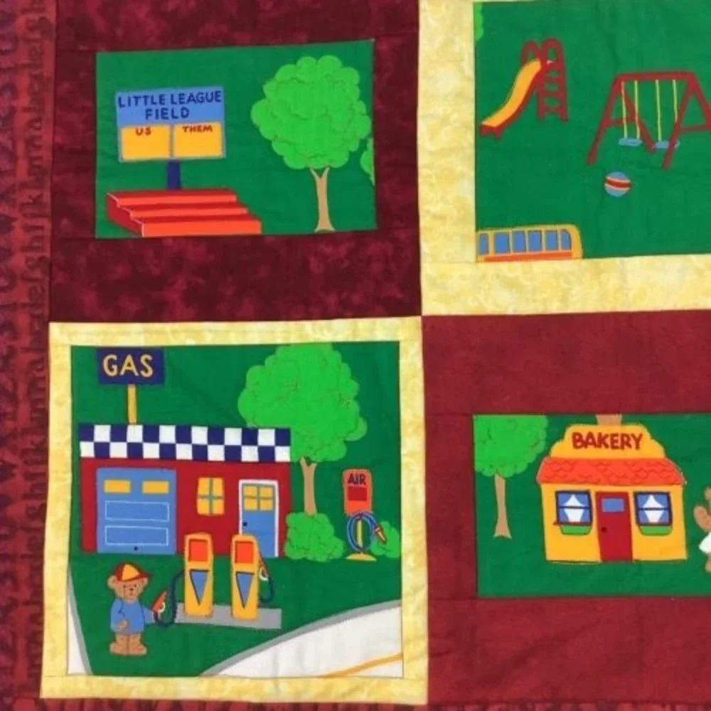 30” Square Quilt Community Neighborhood Children School Decor Alphabet Wall Hang